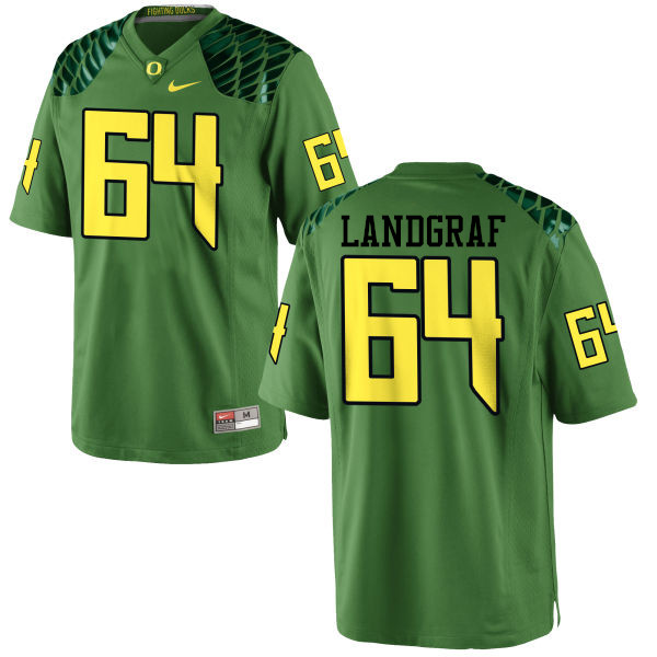 Men #64 Charlie Landgraf Oregon Ducks College Football Jerseys-Apple Green